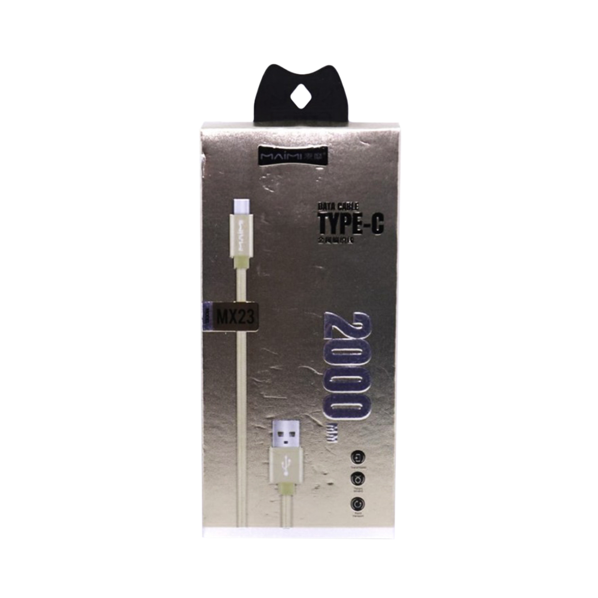 KABEL DATA MAIMI MX23-TYPE-C-2M-GOLD- 2.4A CHARGING SPEED  ORIGINAL